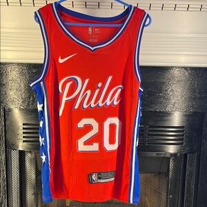 Philadelphia 76ers Jared McCain Basketball Jersey Red White Blue Size Small 40